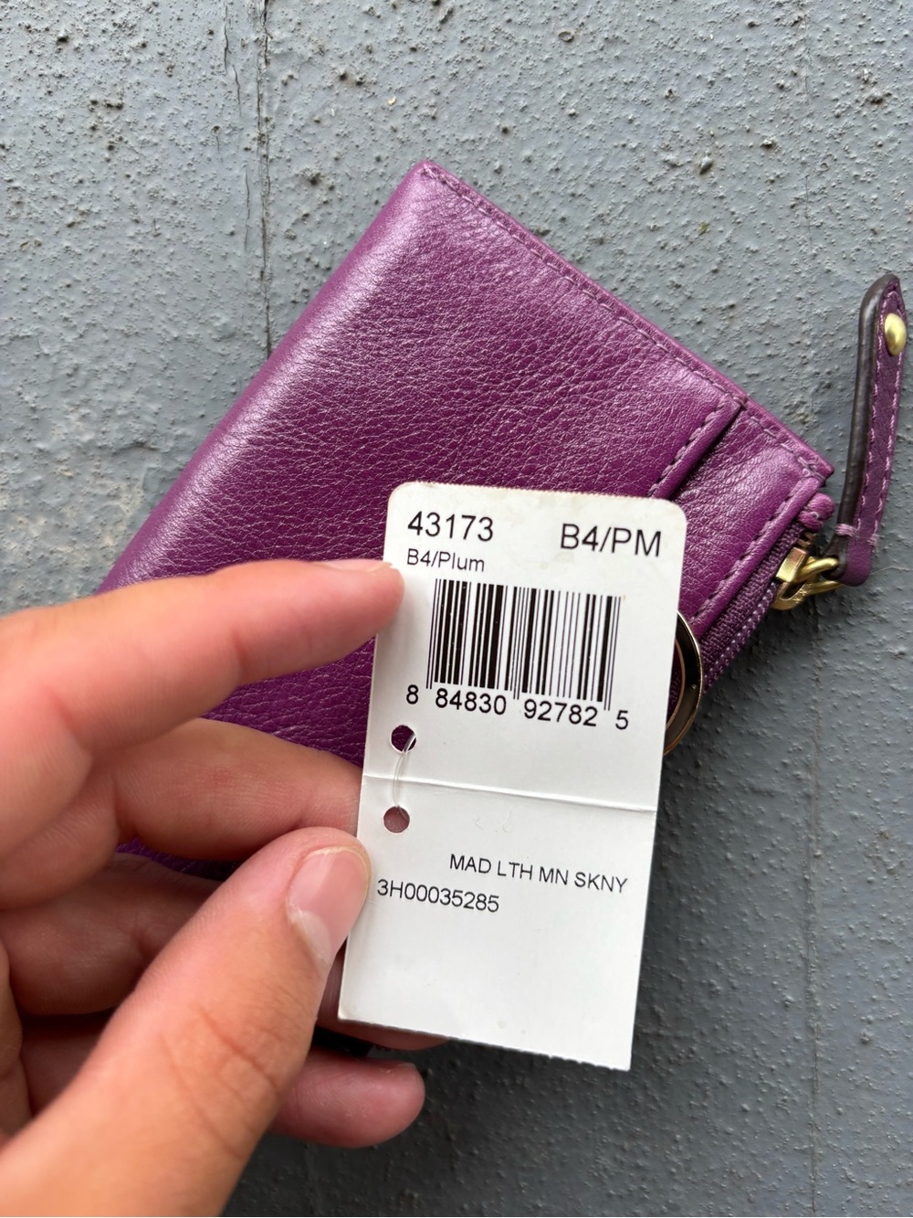 Y2K Mini Coach Madison Horse & Carriage B4 Plum Leather Card Wallet Keychain NEW - Picture 7 of 8